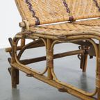 Geweldige Brocante Inklapbare Vintage Franse Rotan Lounge Fauteuil/ Deckchair thumbnail 10