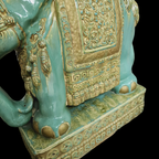 Vintage Design Tafel Olifant (en) Salontafel, Sidetable Olifanten Van Keramiek Zeegroen En Turquoise. thumbnail 8