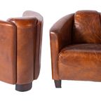 2 X Aviator Fauteuils, Cognac Generfd Vintage Leer thumbnail 3