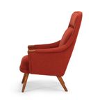 Deens Design Rode Heren Fauteuil Van Johannes Andersen Gemaakt Door Cfc Silkeborg, 1960S thumbnail 7