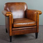 Mooie Strakke Schapenleren Artdeco Design Fauteuil Met Mooie Accenten Rondom thumbnail 2