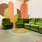 Super Gave Groen Fluwelen Vintage Elemenentenbank thumbnail 5