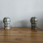 Set Vintage (onyx) Marmeren Tafellampjes/nachtlampjes (+/- Jaren 50-60). thumbnail 5