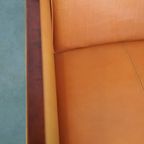 Prachtige Rundleren Artdeco Design Fauteuil/ Armchair. Hoog Comfort En Unieke Details thumbnail 8