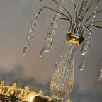 Vintage Kristallen Kroonluchter Hanglamp Brons Goud Frame thumbnail 3