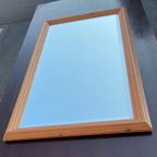 Vintage Brown Wooden Rectangular Wall Hanging Morris Mirror Large thumbnail 6