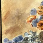 Léonie Mottard Van Marcke (1862-1936). Stilleven Met Bloemen. thumbnail 4