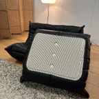 Nieuw Ligne Roset Togo Set Zwart Leer 2-Zits + 1-Zits + Poef thumbnail 7