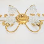 2 Vintage Banci Wandlamp Bloem Murano Goud Regency Italy '70 thumbnail 4