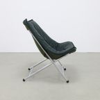 Foldable Lounge Chair In Leather By Teun Van Zanten For Molinari, 1970S thumbnail 4