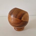 Retro Teakhouten Bol Pennenbakje Plant Pot thumbnail 4