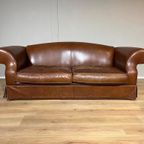 Chesterfield Look 3 Zits Bank + Fauteuil - Bruin - Leder thumbnail 6