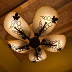 Metalen En Glazen Jaren 50 Design Hanglamp thumbnail 7