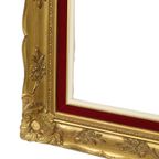 Vintage Vergulde Lijst Barok Stijl Rood Fluweel Klassiek 66x56cm thumbnail 15