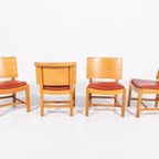 Set Of 4 Vintage Architectural Danish Chairs / Eetkamerstoelen thumbnail 3