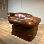 Chesterfield Look 3 Zits Bank + Fauteuil - Bruin - Leder thumbnail 5