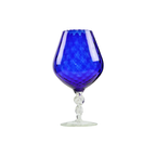 Blauw Glas Snifter Vaas Brandy Cognac Kobalt Empoli Italy 33Cm thumbnail 4