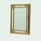 Large Decorative Gold Plated Mirror By Deknudt Belgium 1980s thumbnail 2