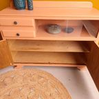 Vintage Brocante Dressoir, Kast Met Vitrine Gedeelte, Kastje thumbnail 4