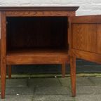 Eiken Bijzettafel - 1 Deurs Kastje 69 Cm Hoog, 62 Cm Breed thumbnail 4