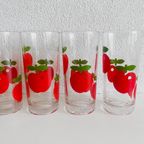 Set Vintage Gulf Drinkglazen Appels 1970 thumbnail 5