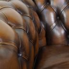 In Goede Staat Verkerende En Luxe Klassieke Rundleren Engelse Chesterfield Fauteuil thumbnail 11