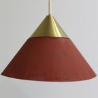 Vintage Metalen Hanglamp - Honsel Leuchten, Jaren '70 Rood, Goud | 01172 thumbnail 3