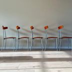 5X Italiaans Vintage Eetkamerstoelen Bonaldo thumbnail 5