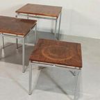 Set Van 3 Vintage Mid Century Mimiset Bijzettafels thumbnail 3