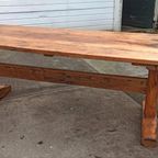 Antieke Rustieke Landelijke Massief Houten Eettafel 210 Cm thumbnail 5