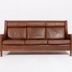 1970’s Danish Modern Cognac Leather Sofa thumbnail 3