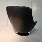 Vintage Draaifauteuil Egg Chair Leer thumbnail 5