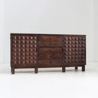 Brutalist Spanish Carved Sideboard Credenza thumbnail 10