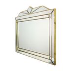 Grote Facetgeslepen Deknudt Spiegel Xl Hollywood Regency Design thumbnail 15