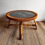 Rotan Bamboe Salontafel Met Marmer Look Vintage thumbnail 5