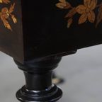 Prachtige En Sierlijke, Antieke 19e Eeuwse Hollandse Marqueterie Tafel thumbnail 13