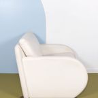 Wit Leren Postmoderne Fauteuil Van Jan Armgardt Voor Leolux thumbnail 3