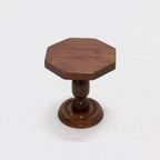 Solid Oak Pedestal Side Table 1960S thumbnail 3