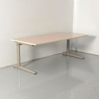 Ahrend 500 Bureau, Eiken Blad, 180 X 80 Cm, Donker Aluminium Hoogte Instelbaar Onderstel thumbnail 2