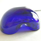 Kobalt Blauwe Vintage Murano Glas Asbak thumbnail 3