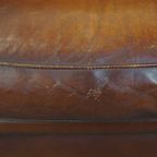 Luxe Cognac-kleurige Schapenleren Armchair Met Ronde Vormen En Een Uniek Design thumbnail 12