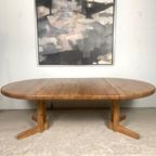 Vintage Scandinavische Grenen Ronde Uitschuifbare Eettafel Ontworpen Door Rainer Daumiller thumbnail 11