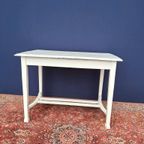 Brocante Vintage Landelijke Eikenhouten Witte Eettafel Tafel thumbnail 5