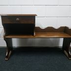 Telefoonbankje Antiek Hout Planten-haltafel Met Lade thumbnail 7