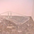 David Lange Lucite And Glass Coffee Table thumbnail 8