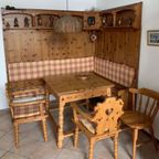 Tiroler Dining Group / Table/ 2 Armchairs /Corner Panels And Corner Bench 1950S thumbnail 3