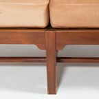 Mid-Century Danish Modern 3-Seats Sofa With Cognac Leather Cushions thumbnail 7