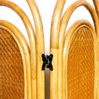 Vintage Rieten Rotan Bamboe Kamerscherm Roomdivider thumbnail 3