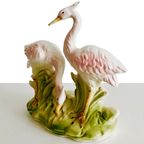 Mid-century Beeld Porselein Kraanvogels 1950’s thumbnail 3