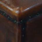 Cognac-kleurige Schapenleren Hocker Met Siernagels thumbnail 12